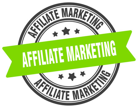 affiliate marketing stamp. affiliate marketing round sign. label on transparent backgroundのイラスト素材