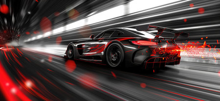 Modern luxury sports car banner. Race car wallpaper