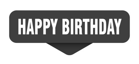 happy birthday sticker. happy birthday sign on transparent background. rectangular buttonのイラスト素材