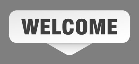 welcome sticker. welcome sign isolated on gray background. rectangular buttonのイラスト素材