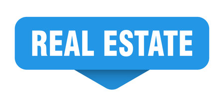 real estate sticker. real estate sign on transparent background. rectangular buttonのイラスト素材