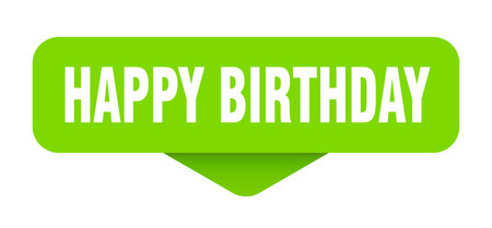happy birthday sticker. happy birthday sign on transparent background. rectangular buttonのイラスト素材