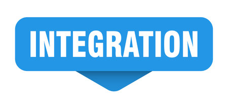 integration sticker. integration sign on transparent background. rectangular buttonのイラスト素材