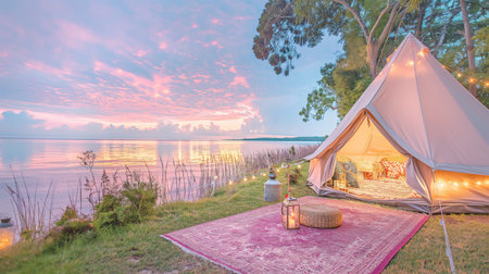 luxury glamorous camping. glamping in the beautiful countryside. glamping