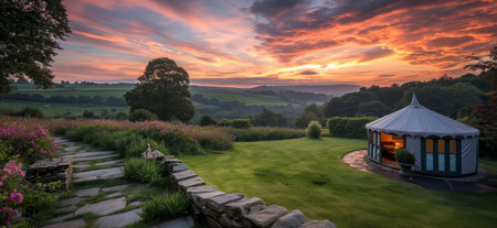 luxury glamorous camping. glamping in the beautiful countryside. glampingの写真素材