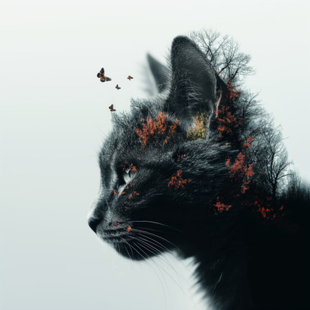Cat poster. Cat wallpaperの写真素材