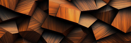 Elegant luxury 3d geometric wood wallpaper. Wooden patternの素材