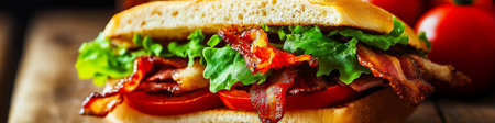Fresh Homemade Sandwich with Bacon Lettuce and Tomato. Homemade sandwiches