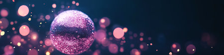 Disco ball. Purple and blue shiny disco ball. Party lights