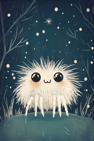 Cute spider greeting card. Cute illustration of a spiderの写真素材