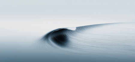 Sea wave long exposure wallpaper. Abstract calm minimalistic backgroundの写真素材