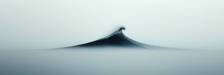 Sea wave long exposure wallpaper. Abstract calm minimalistic backgroundの写真素材