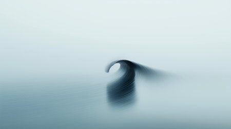 Sea wave long exposure wallpaper. Abstract calm minimalistic backgroundの素材