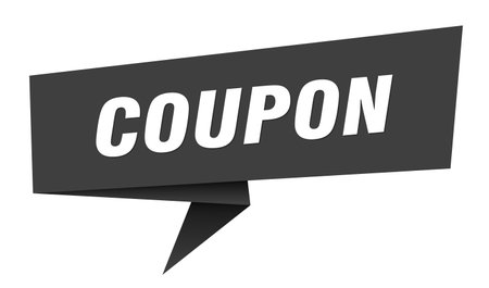 coupon banner. coupon speech bubble, label, sticker, ribbon, sign templateのイラスト素材