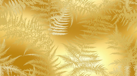Golden ferns creating a luxurious and elegant background designの写真素材