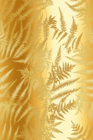 Golden ferns creating a luxurious and elegant background designの写真素材