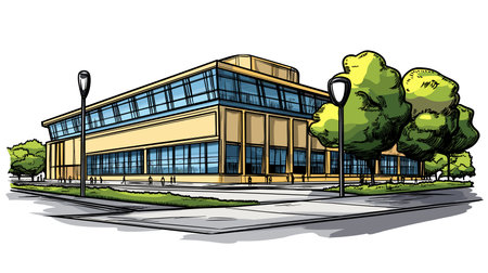 Tate Modern in London. Vector comic hand-drawn illustration of Tate Modern galleryのイラスト素材