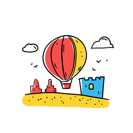 Simple minimalist drawing of Albuquerque International Balloon Fiesta. Albuquerque International Balloon Fiesta illustration in an doodle inca cartoon styleのイラスト素材