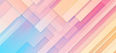 Pastel gradient background featuring random geometric patterns, creating a colorful and abstract...