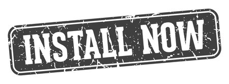 install now stamp. install now rectangular sign isolated on transparent backgroundのイラスト素材