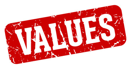 values stamp. values rectangular sign isolated on transparent backgroundのイラスト素材