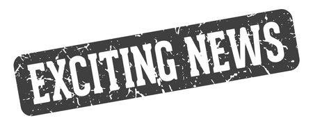 exciting news stamp. exciting news rectangular sign isolated on transparent backgroundのイラスト素材