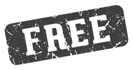 free stamp. free rectangular sign isolated on transparent backgroundのイラスト素材