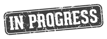 in progress stamp. in progress rectangular sign isolated on transparent backgroundのイラスト素材