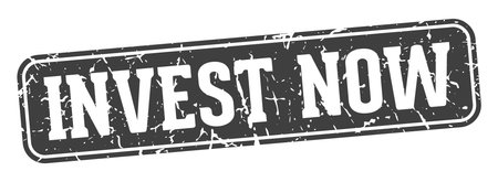 invest now stamp. invest now rectangular sign isolated on transparent backgroundのイラスト素材