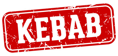 kebab stamp. kebab rectangular sign isolated on transparent backgroundのイラスト素材