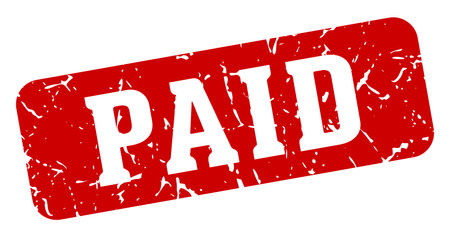 paid stamp. paid rectangular sign isolated on transparent backgroundのイラスト素材