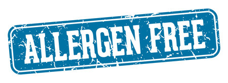 allergen free stamp. allergen free rectangular sign isolated on transparent backgroundのイラスト素材