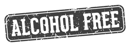 alcohol free stamp. alcohol free rectangular sign isolated on transparent backgroundのイラスト素材