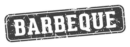 barbeque stamp. barbeque rectangular sign isolated on transparent backgroundのイラスト素材