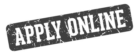 apply online stamp. apply online rectangular sign isolated on transparent backgroundのイラスト素材