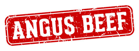 angus beef stamp. angus beef rectangular sign isolated on transparent backgroundのイラスト素材