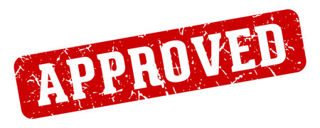 approved stamp. approved rectangular sign isolated on transparent backgroundのイラスト素材