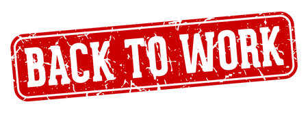 back to work stamp. back to work rectangular sign isolated on transparent backgroundのイラスト素材