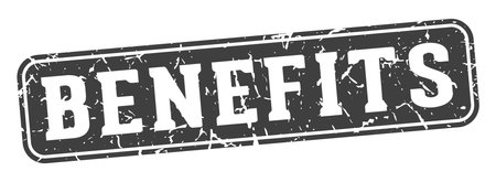 benefits stamp. benefits rectangular sign isolated on transparent backgroundのイラスト素材