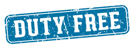 duty free stamp. duty free rectangular sign isolated on transparent backgroundのイラスト素材