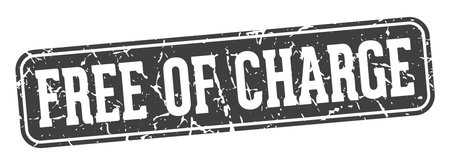 free of charge stamp. free of charge rectangular sign isolated on transparent backgroundのイラスト素材