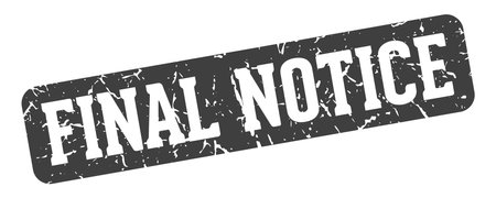 final notice stamp. final notice rectangular sign isolated on transparent backgroundのイラスト素材