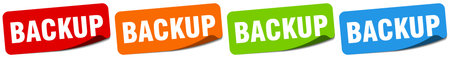 backup sticker. backup sticker set isolated on white backgroundのイラスト素材