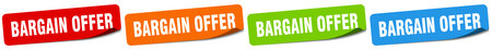 bargain offer sticker. bargain offer sticker set isolated on white backgroundのイラスト素材
