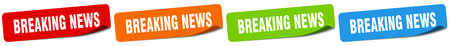 breaking news sticker. breaking news sticker set isolated on white backgroundのイラスト素材