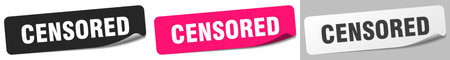 censored sticker. censored sticker set isolated on white backgroundのイラスト素材