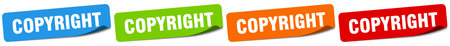 copyright sticker. copyright sticker set isolated on white backgroundのイラスト素材
