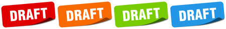 draft sticker. draft sticker set isolated on white backgroundのイラスト素材