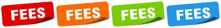fees sticker. fees sticker set isolated on white backgroundのイラスト素材