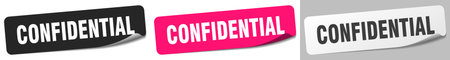 confidential sticker. confidential sticker set isolated on white backgroundのイラスト素材